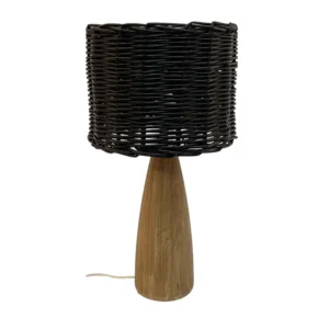 Natural Wood Rattan Table Lamp